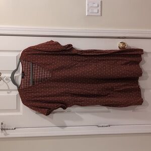 Madewell Brown V-Neck Dress with Pattern